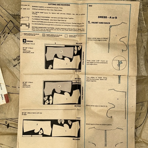 Vintage 1979 McCall’s sewing pattern 6442 pattern is cut - Picture 4 of 7